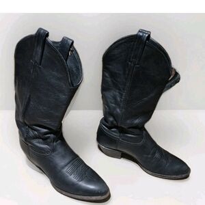 Tony Lama Woman's Black Boots Size 7.5M Western Cowgirl Cowboy Leather R10163L